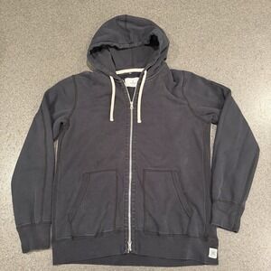 Reigning Champ Hoodie Mens Large Black Full Zip Sweatshirt Heavyweight Terry